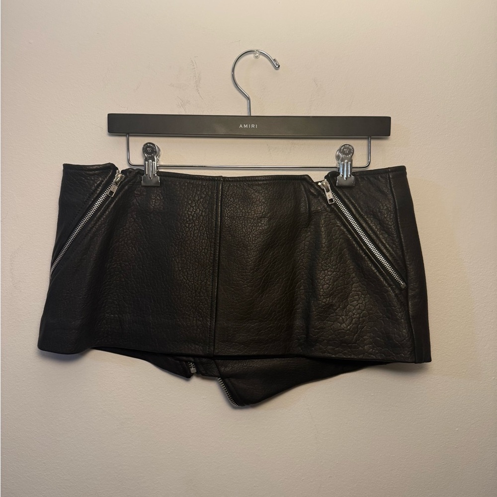 Barbara Bui Black Leather Mini Skirt - Picture 2 of 3